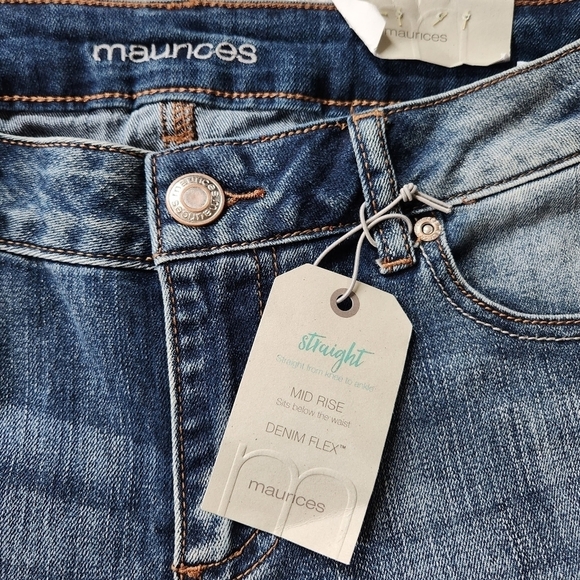 New Maurices Denim Flex Medium Wash Straight Jeans sz 6 - Picture 6 of 7